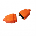 10a 2 Pin Connector, Rubberised Orange