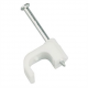 100 Pack Flat Cable Clips White - 4mm