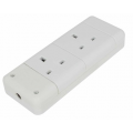 2 Gang Re-wireable Socket, White