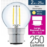 2w (= 25w) Clear LED Round - BC