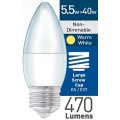 5w (= 40w) Frosted LED Candle - ES