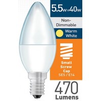 5w (= 40w) Frosted LED Candle - SES