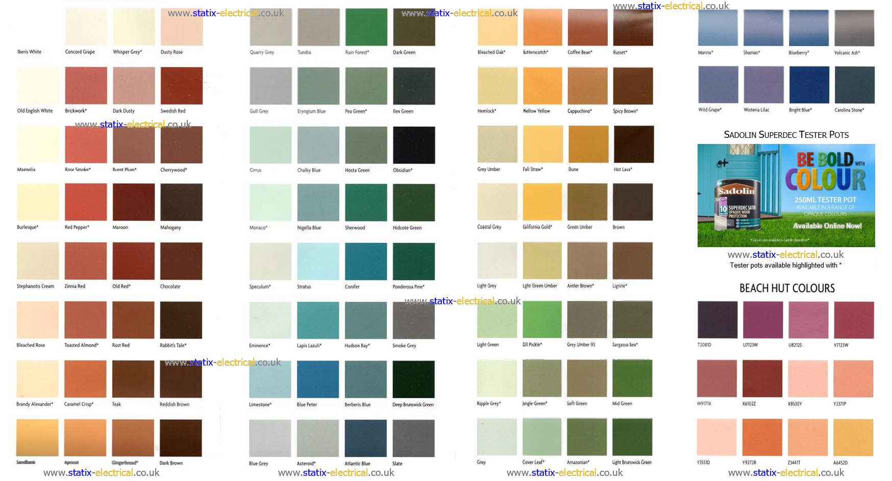 Sadolin Wood Stain Color Chart